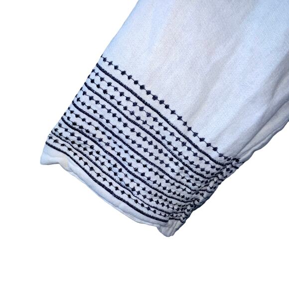 Rue Stiic Linen and Cotton Tunic with Embroidered Accents Size Medium - Picture 4 of 7